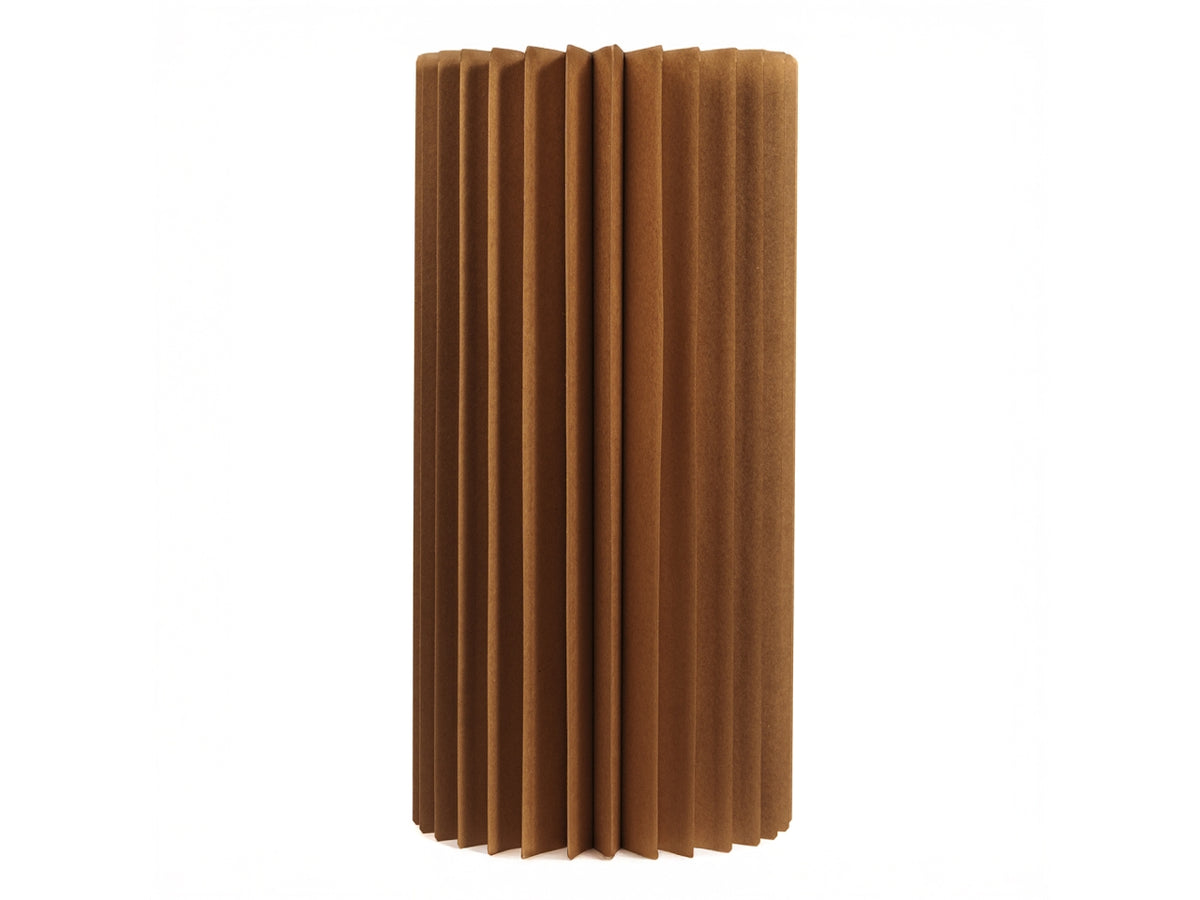 Colonna 2forme plissettate con led d.30xh.40cm marrone