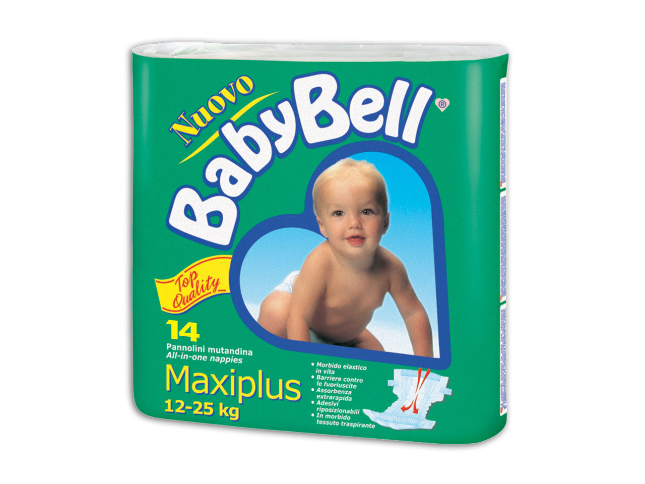 Babybell maxi plus pannolini per bambini 14 pezzi 12/25 kg