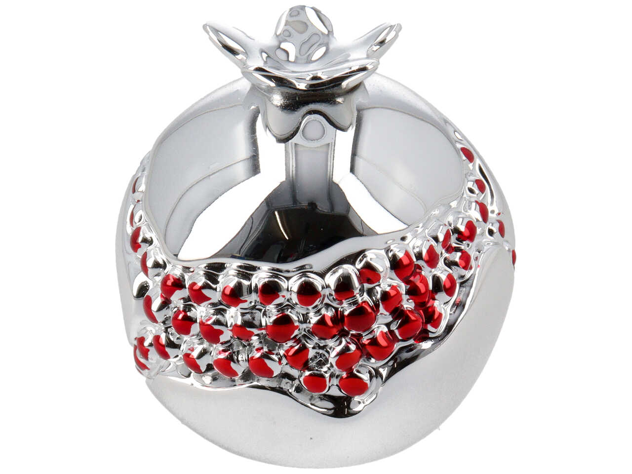 Melograno h.9cm argento/rosso
