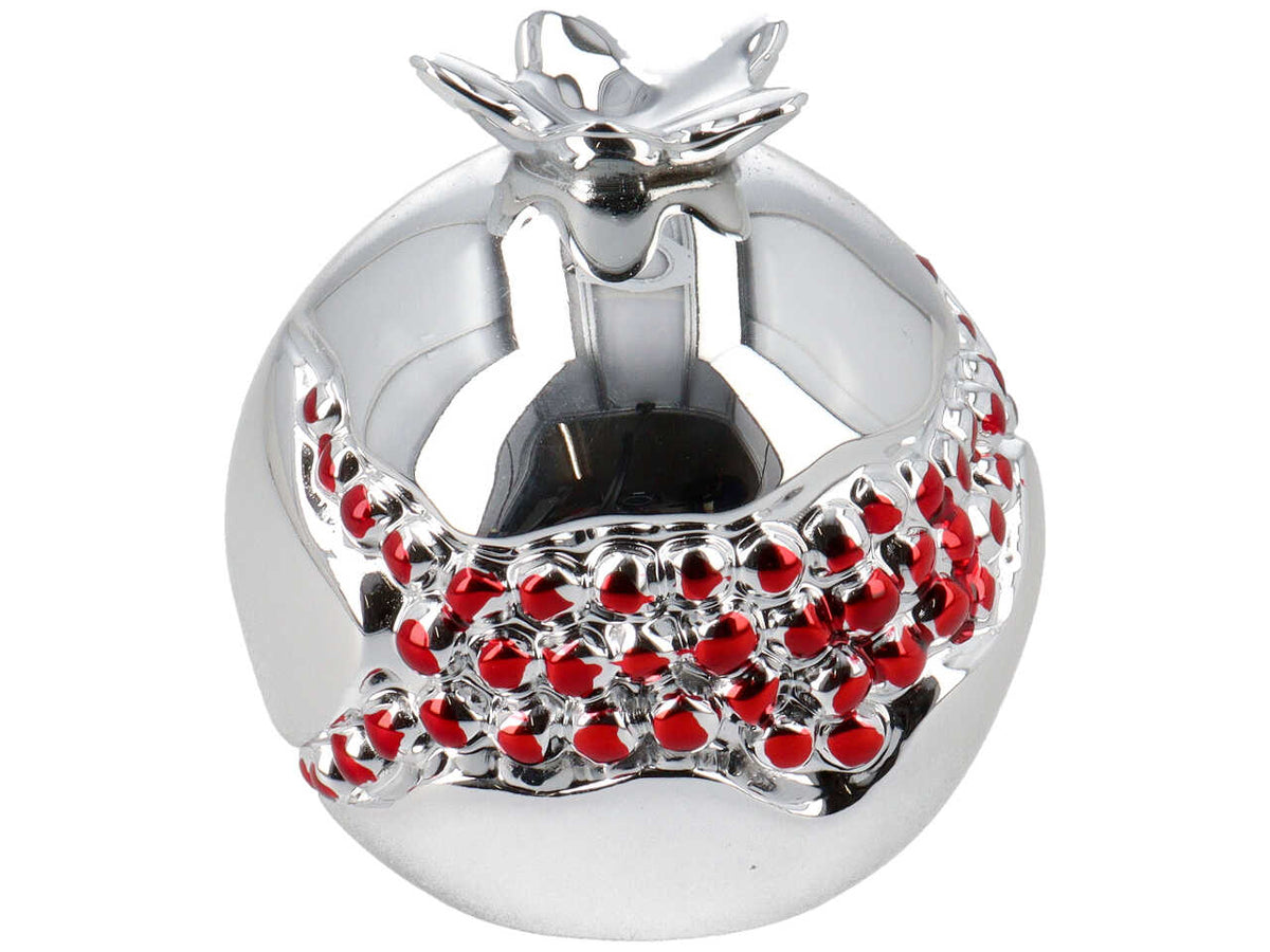 Melograno h.6cm argento/rosso