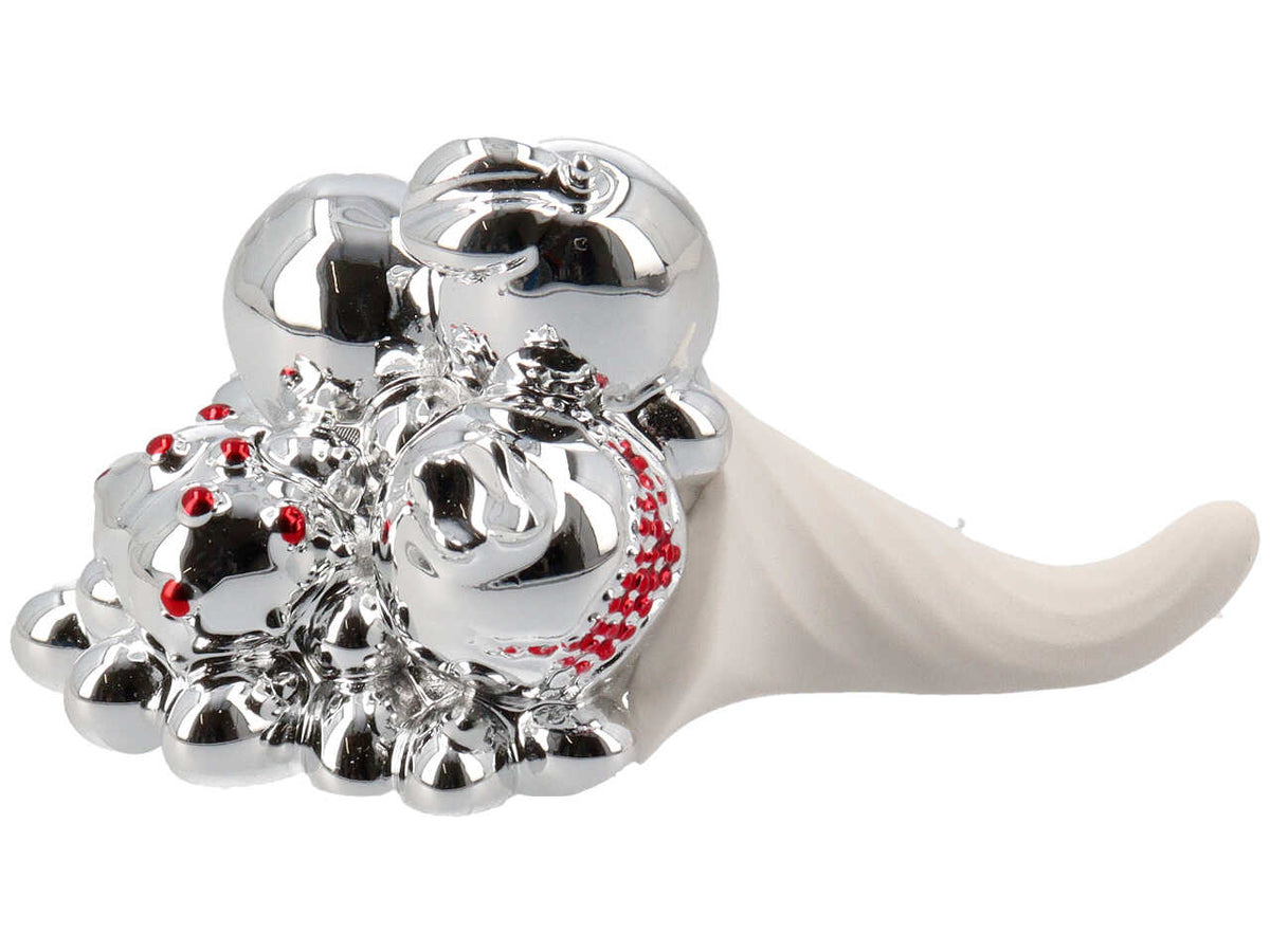 Cornucopia 8cm bianco/argento