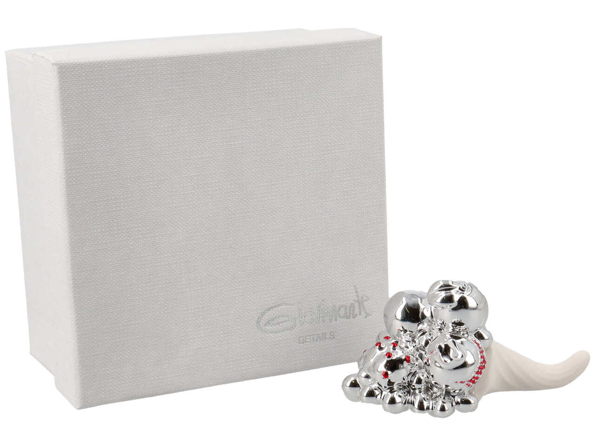 Cornucopia 8cm bianco/argento