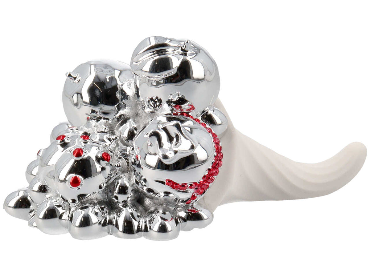 Cornucopia 12cm bianco/argento