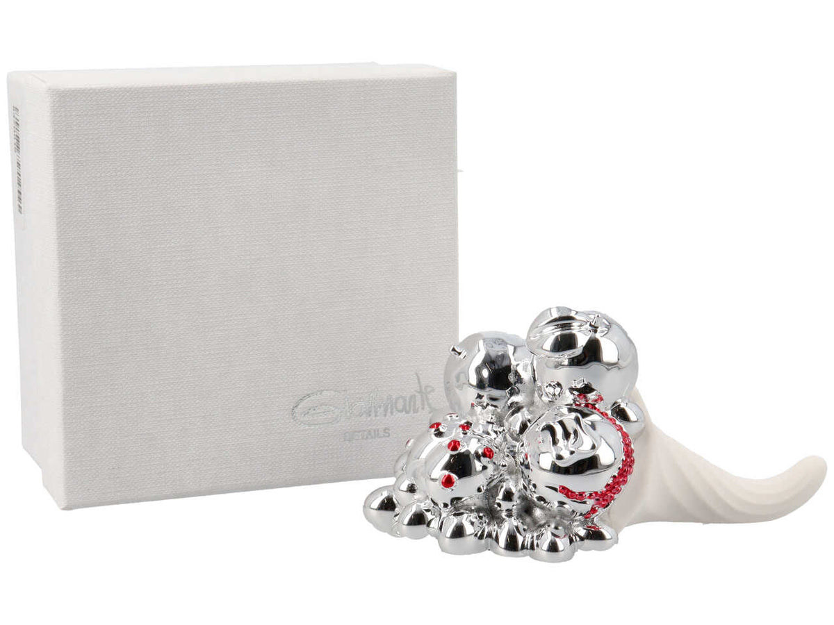 Cornucopia 12cm bianco/argento