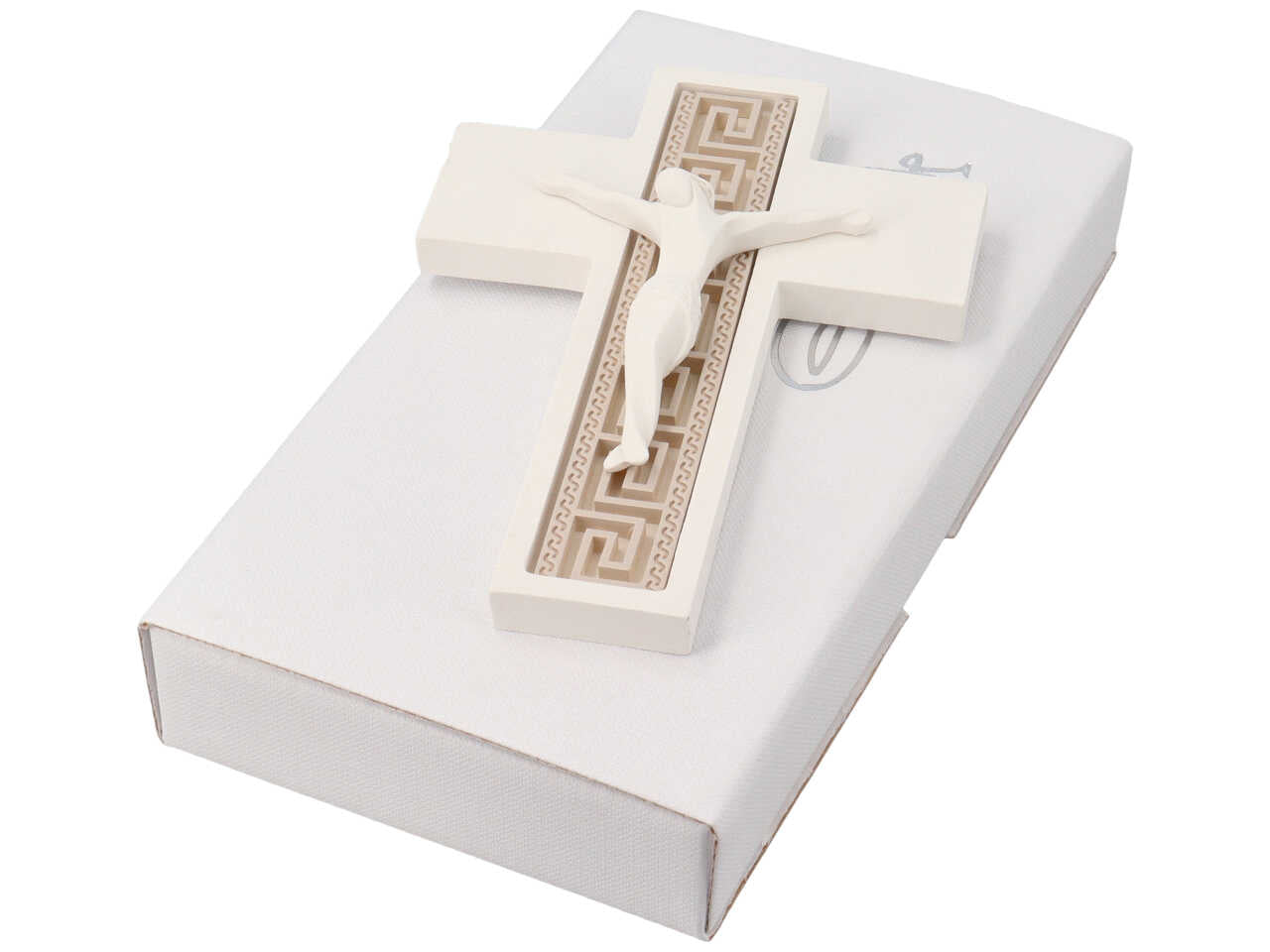 Croce 13,5cm con greca tortora