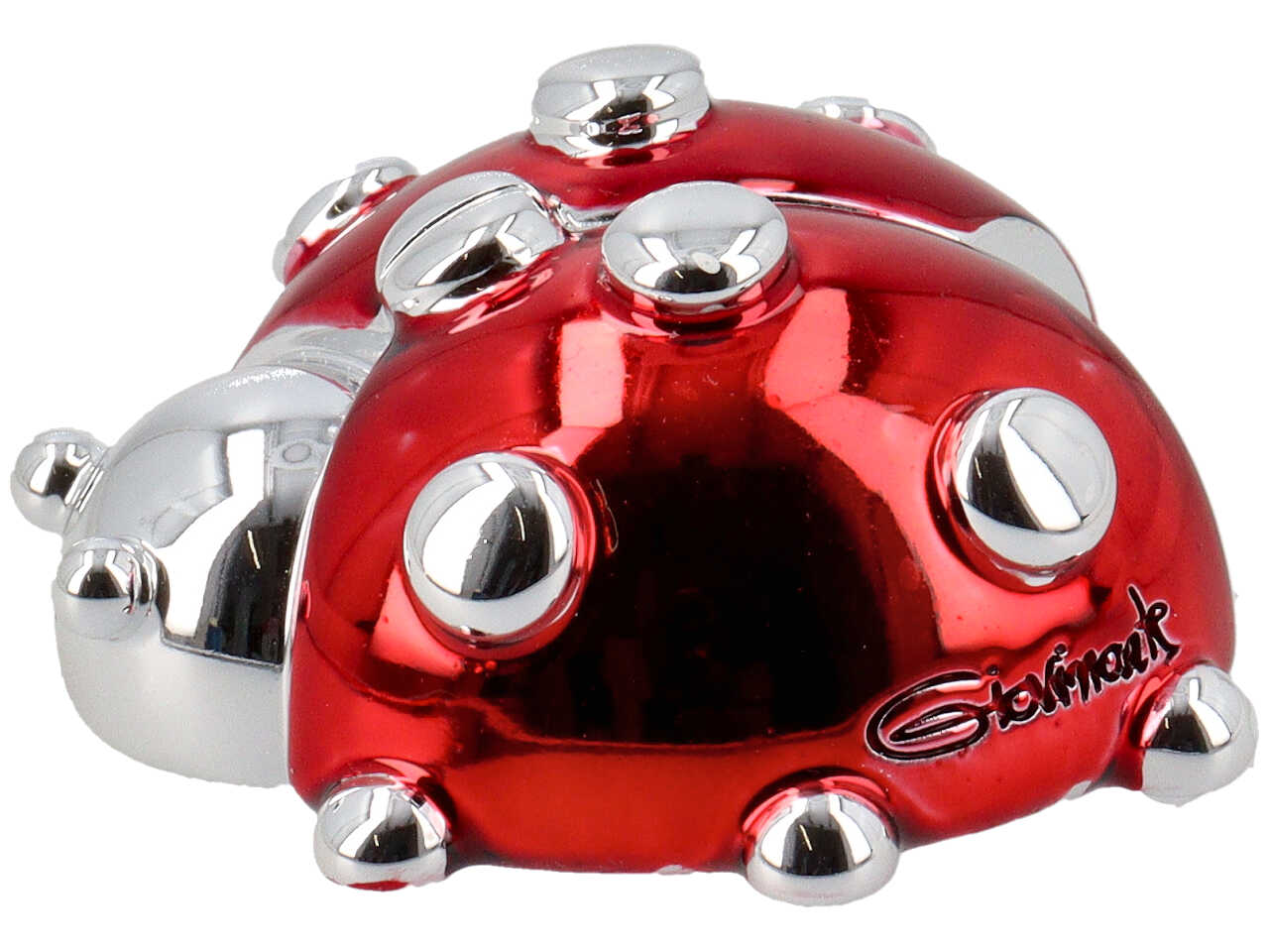 Coccinella 6cm argento rossa