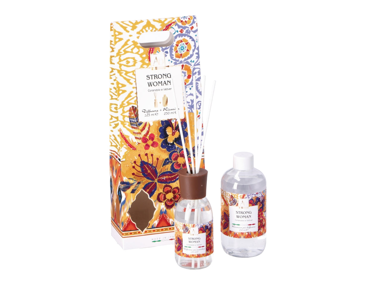 Diffusore  di essenze 125ml e ricarica 250ml fraganza stong woman