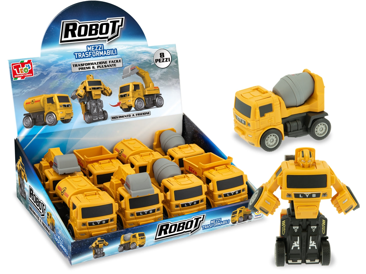 Teo's- mezzi da lavoro a frizione robot 2 modelli assortiti
