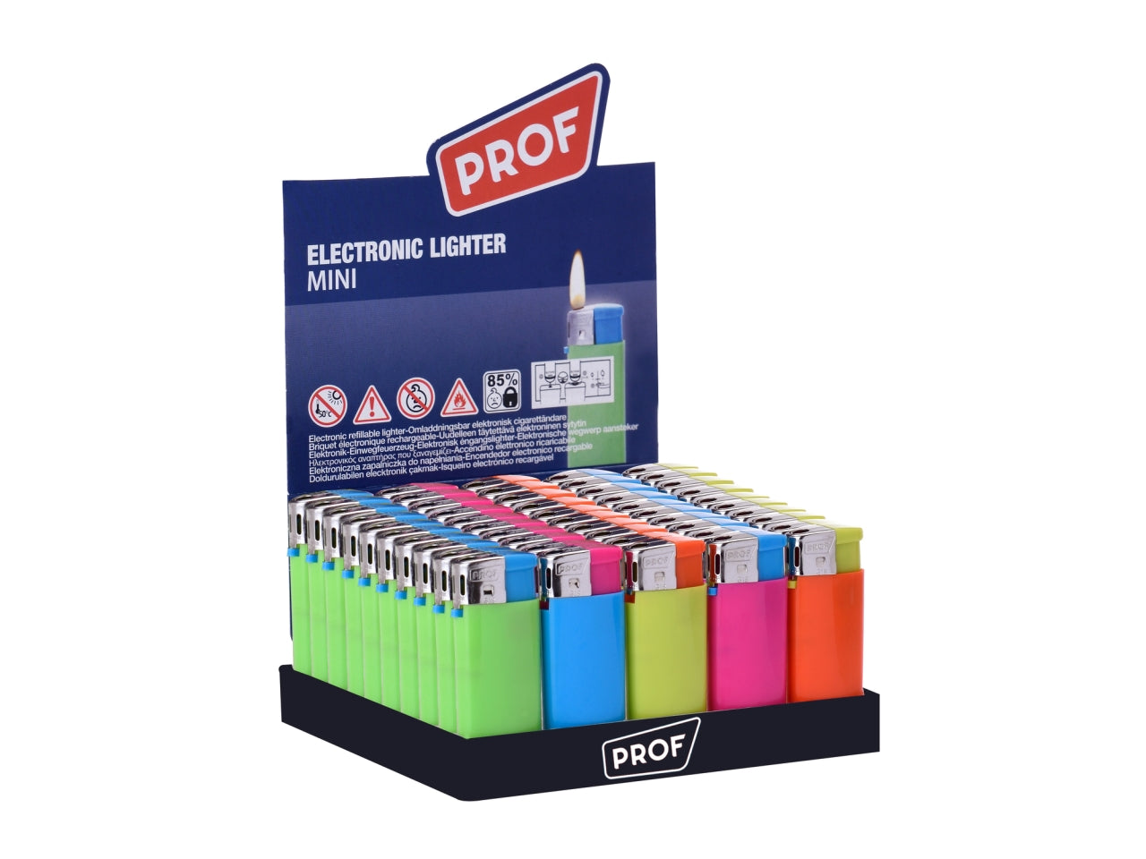 Accendino mini smooth bicolore expo 50 pezzi colori assortiti