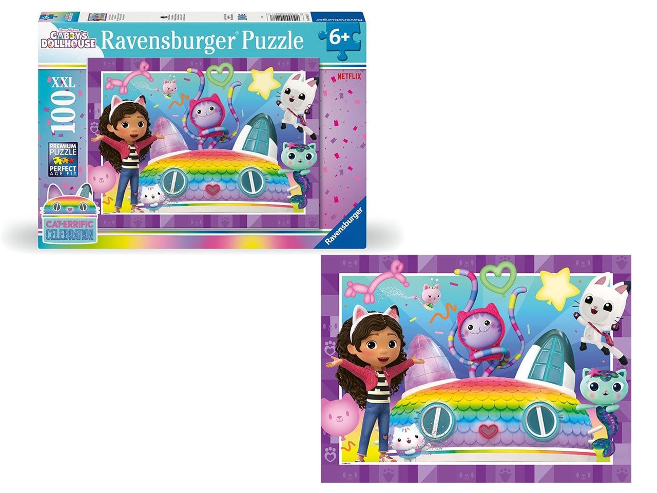 Puzzle 100 pezzi xxl gabby's dollhouse
