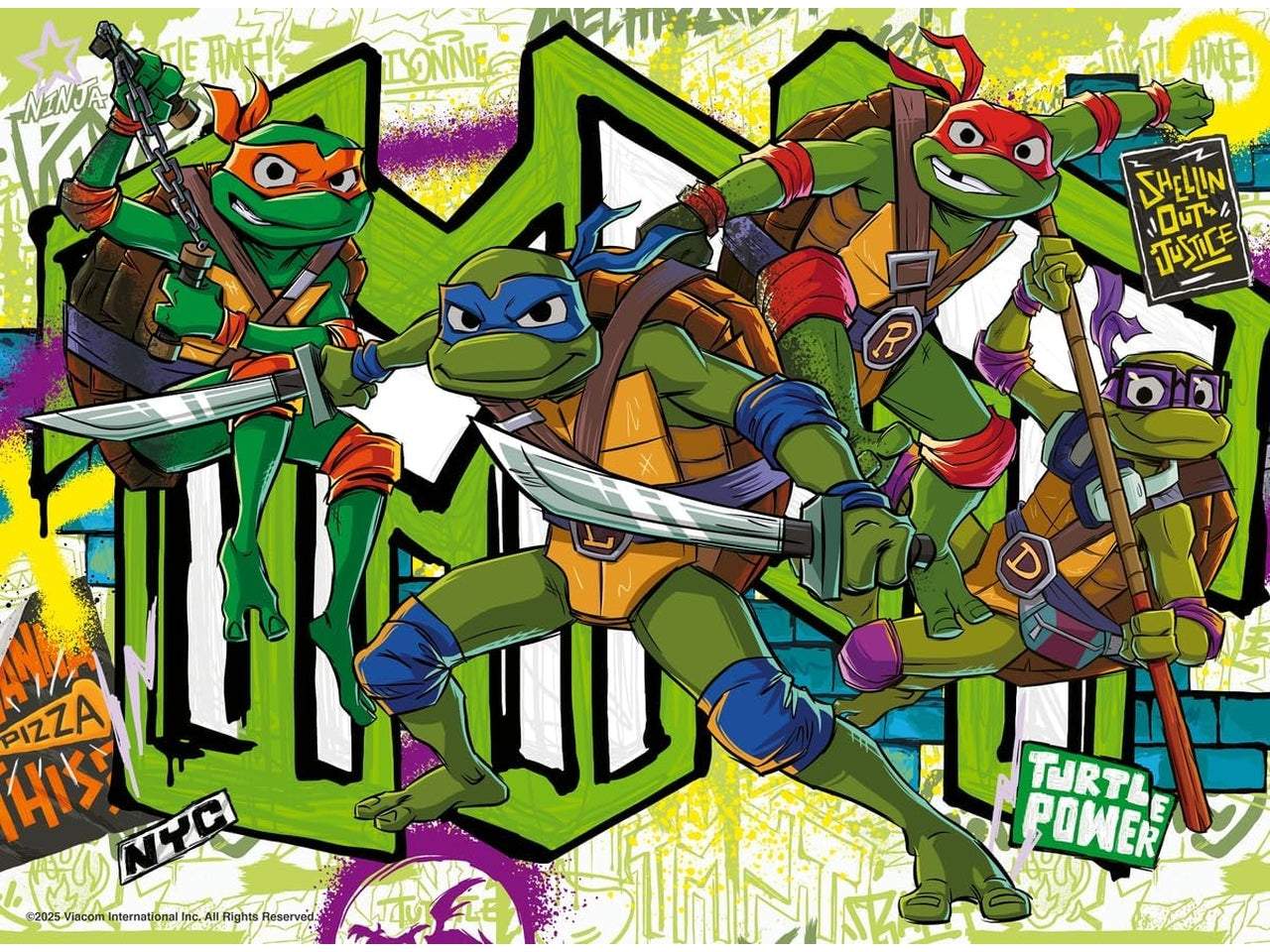 Puzzle 200 pezzi xxl teenage mutant ninja turtles mutant mayhem