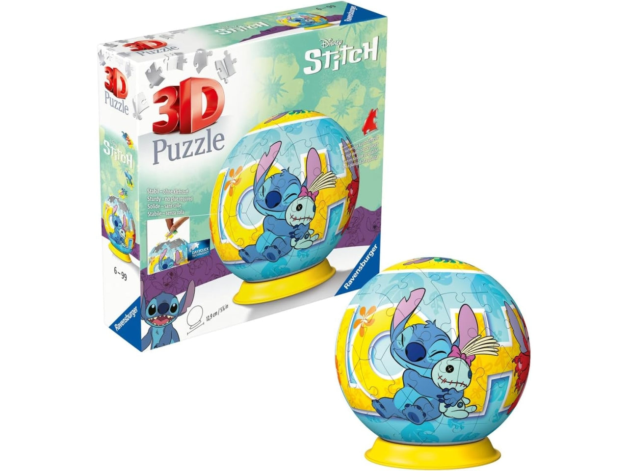 Puzzle 3d puzzleball 72 pezzi disney stitch