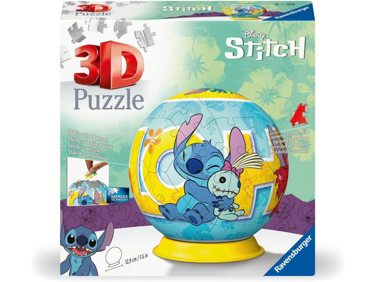 Puzzle 3d puzzleball 72 pezzi disney stitch