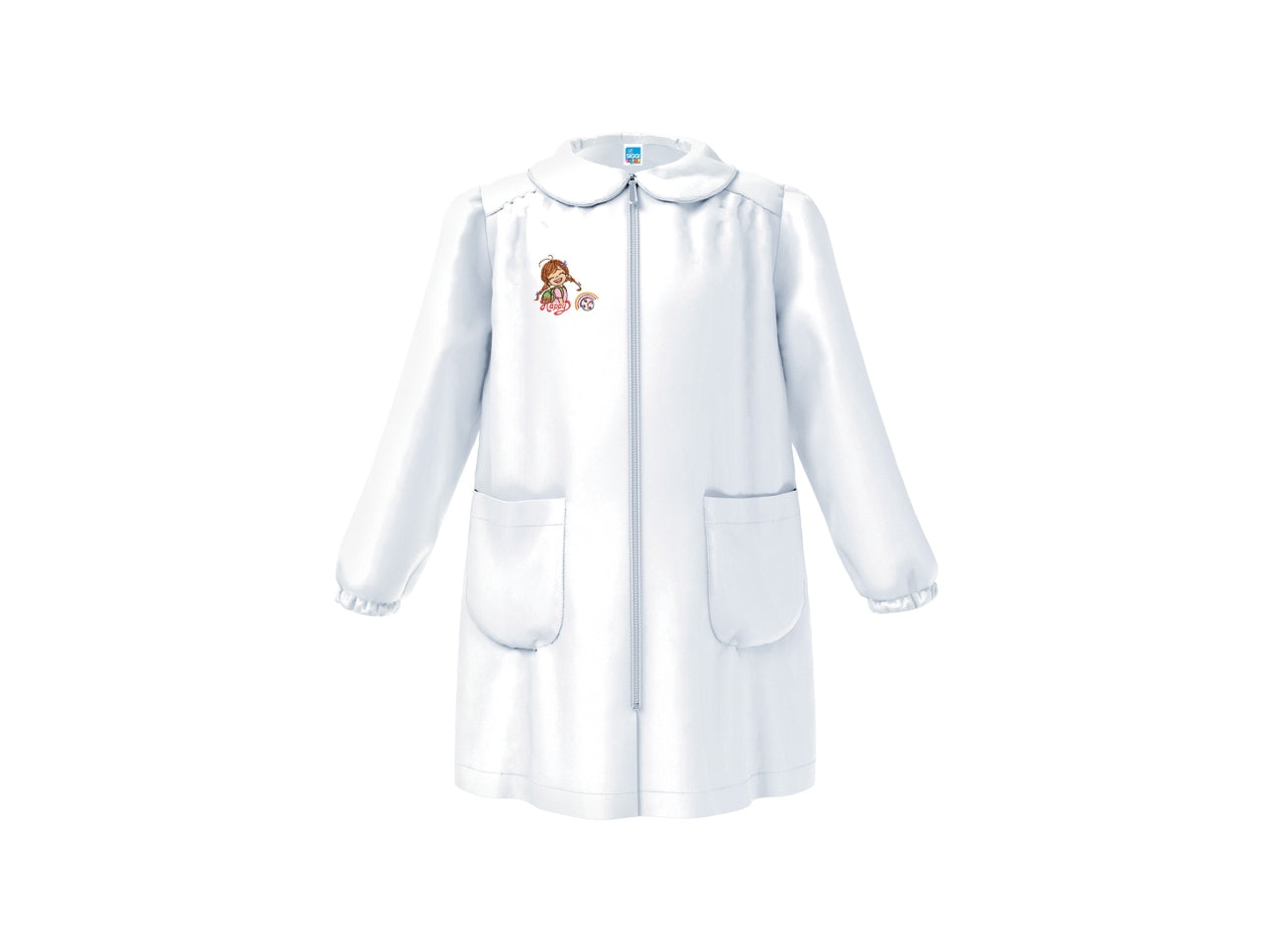 Grembiule bambina asilo 6 anni bianco