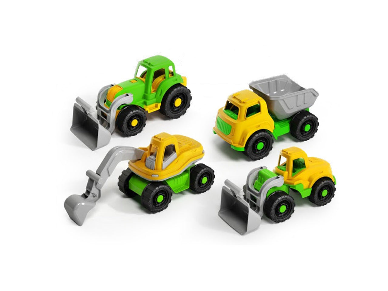 Set strong team composto da camion escavatore ruspa e trattore