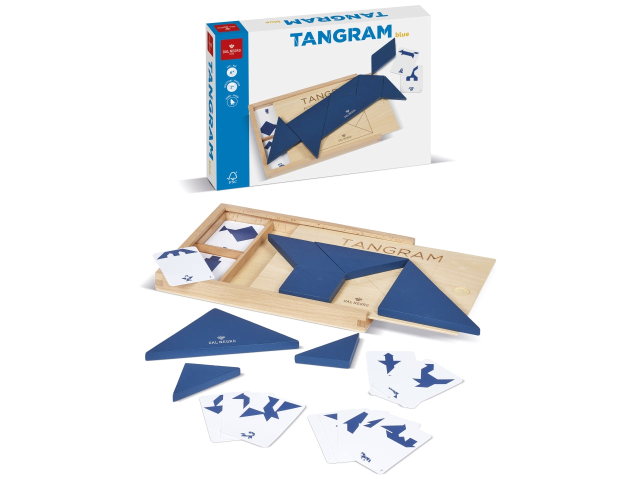 Gioco tangram blu