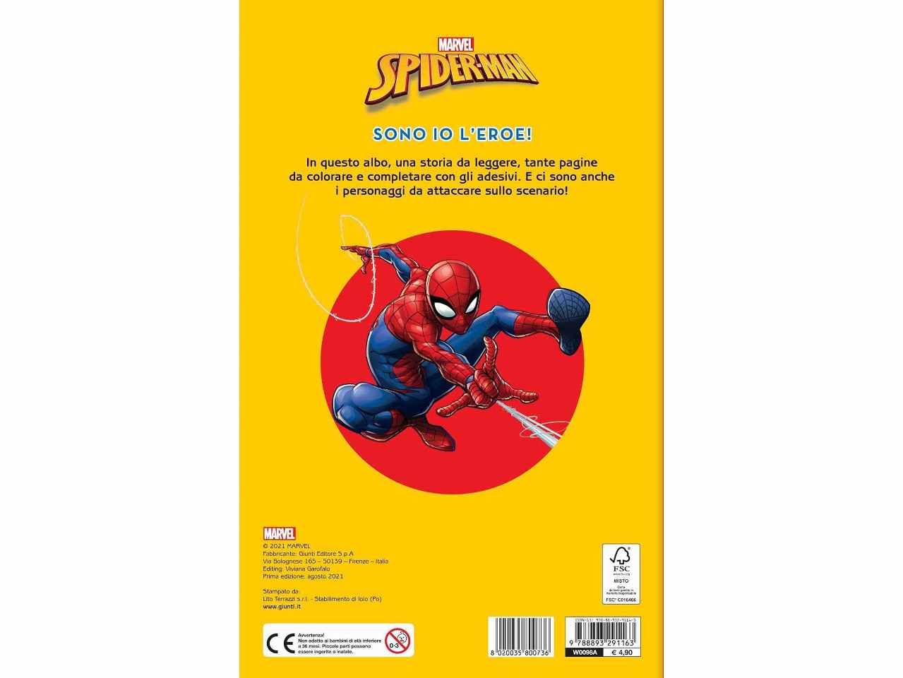 Libro spiderman stacca e attacca