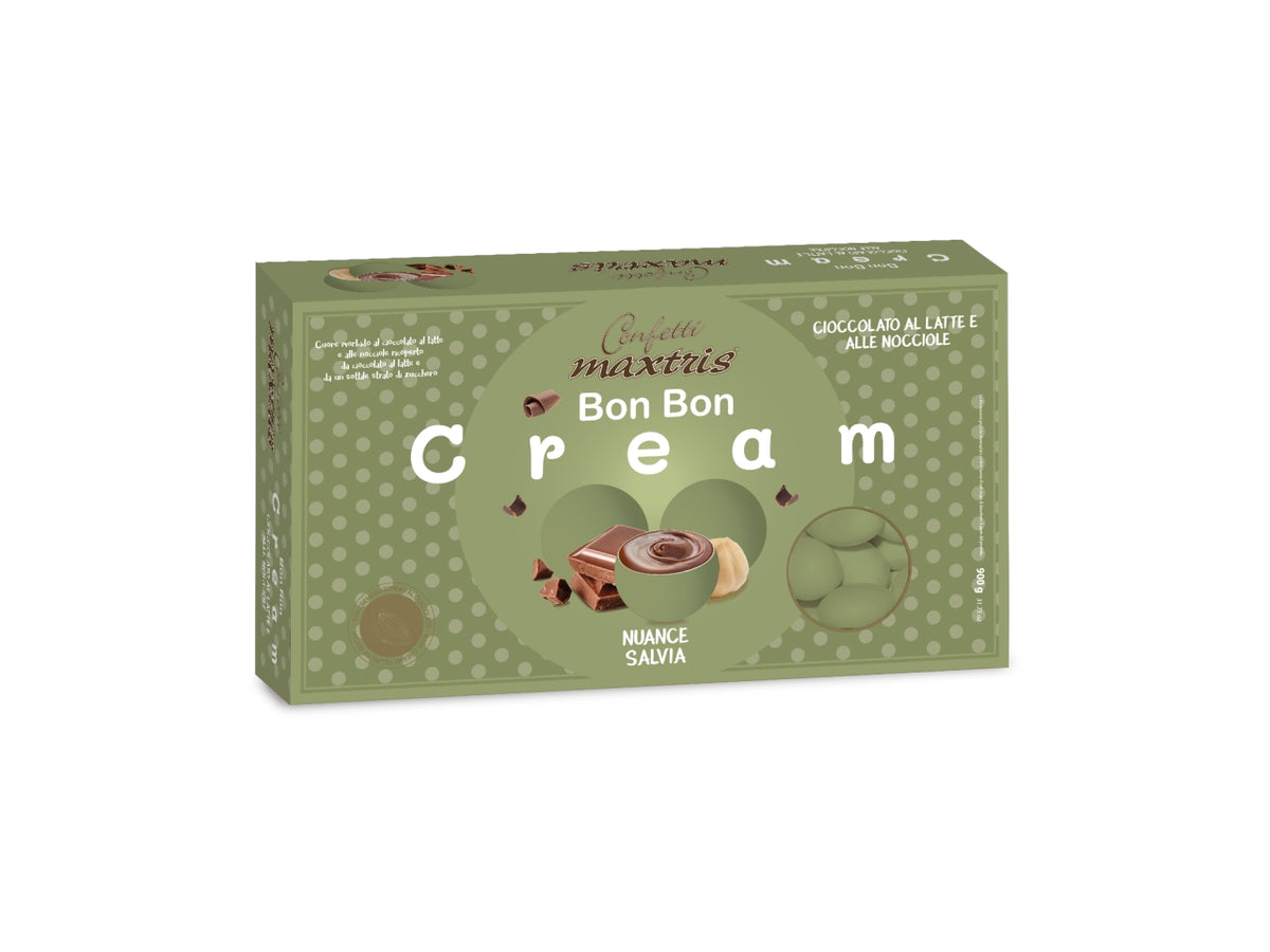 Confetti bon bon cream nuance salvia ripieni di crema nocciola