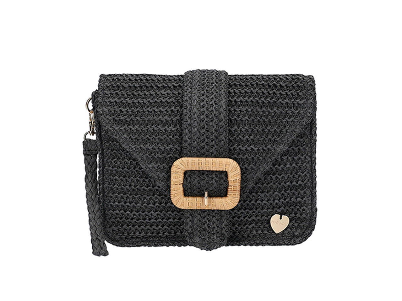 Pochette in carta con fibbia 25x20x6cm nera