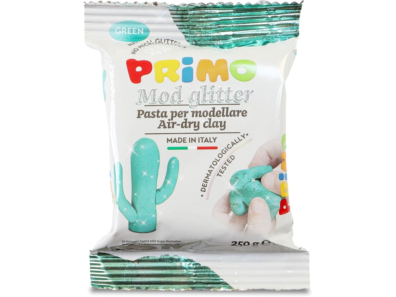 Primo mod glitter pasta da modellare 250g verde