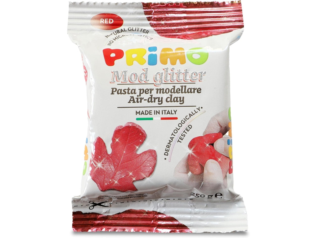 Primo mod glitter pasta da modellare 250g rossa