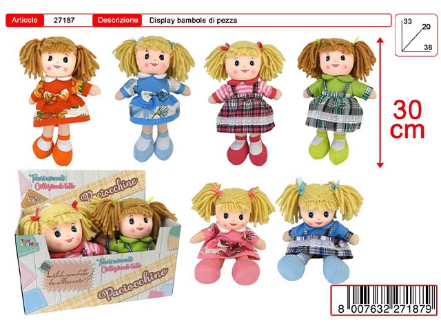 Bambola pezza 30cm 27187