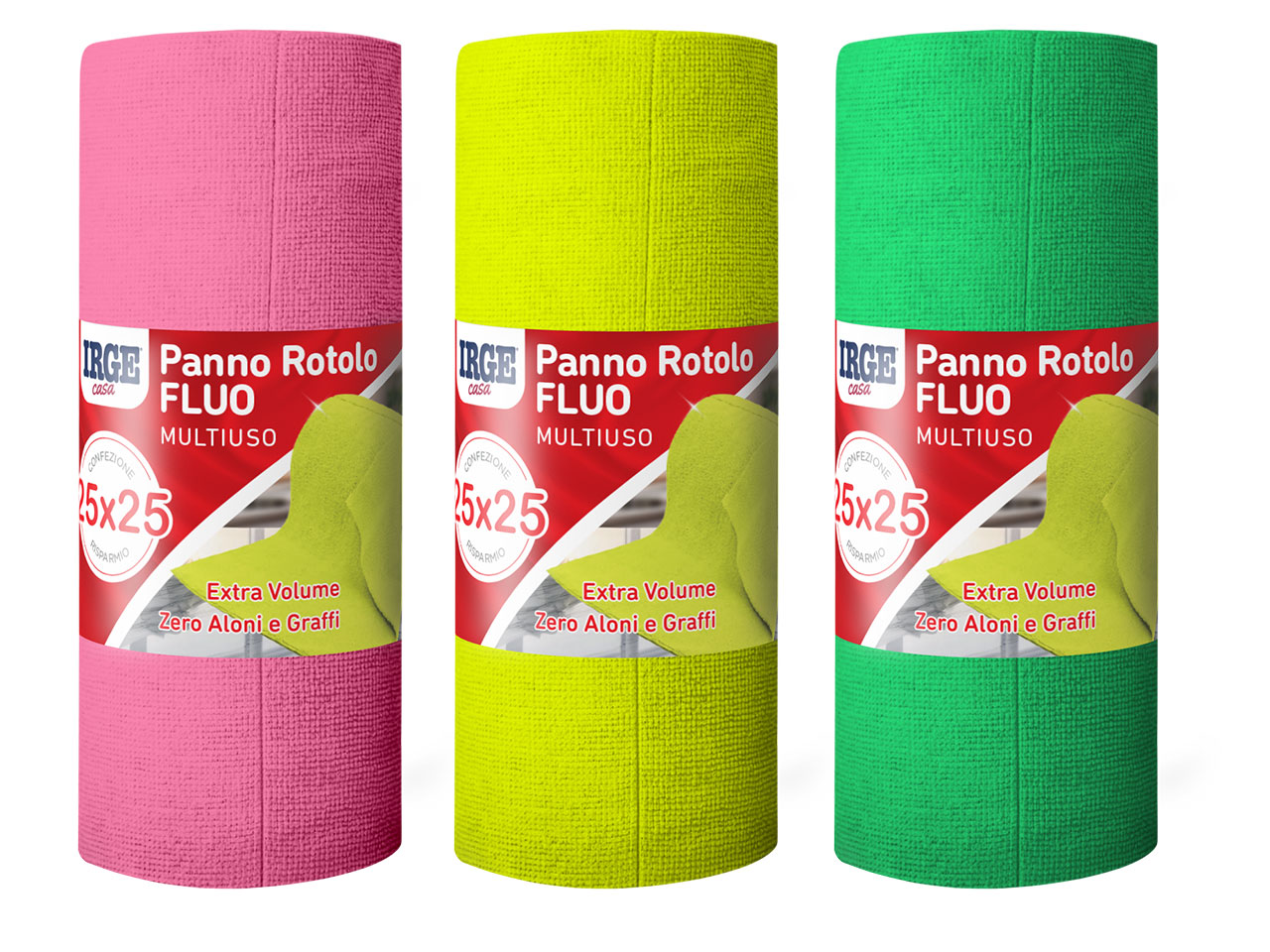 Irge panno rotolo fluo 25x25cm 15 pezzi
