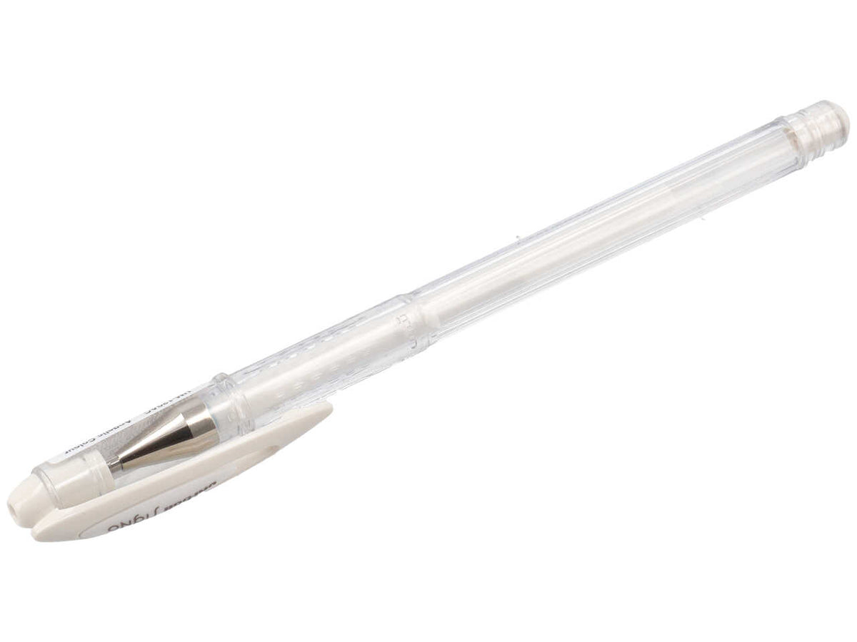 Penna gel uni-ball signo noble metal 0,8mm bianco