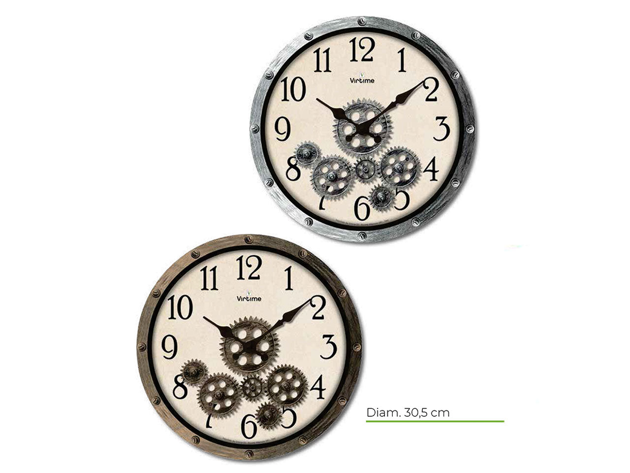 Orologio da parete abs d.30,5cm movimento sweep 2 design assortiti