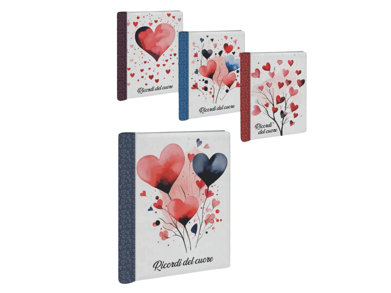Portafoto album 21x27cm - 20 pagine shabby hearts 4 assortimenti