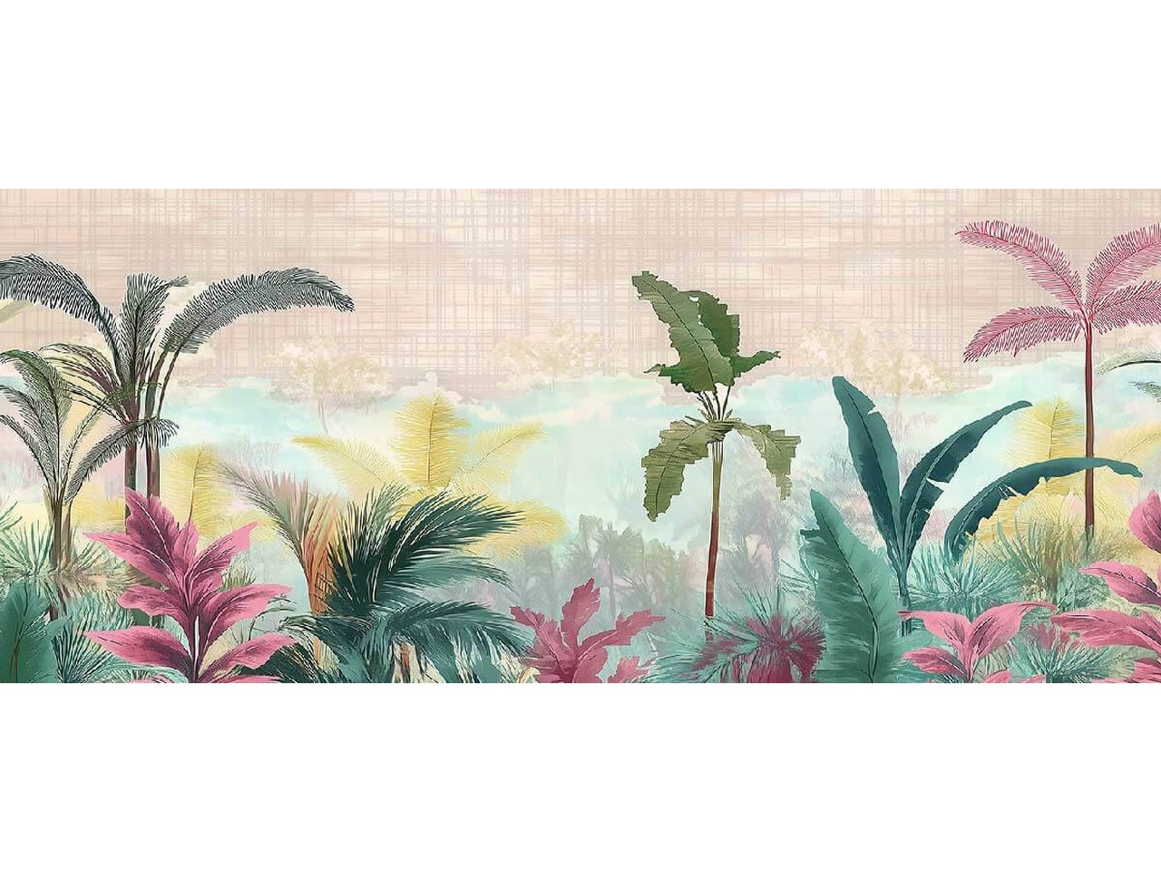 Quadro world 52x122 jungle pastel color