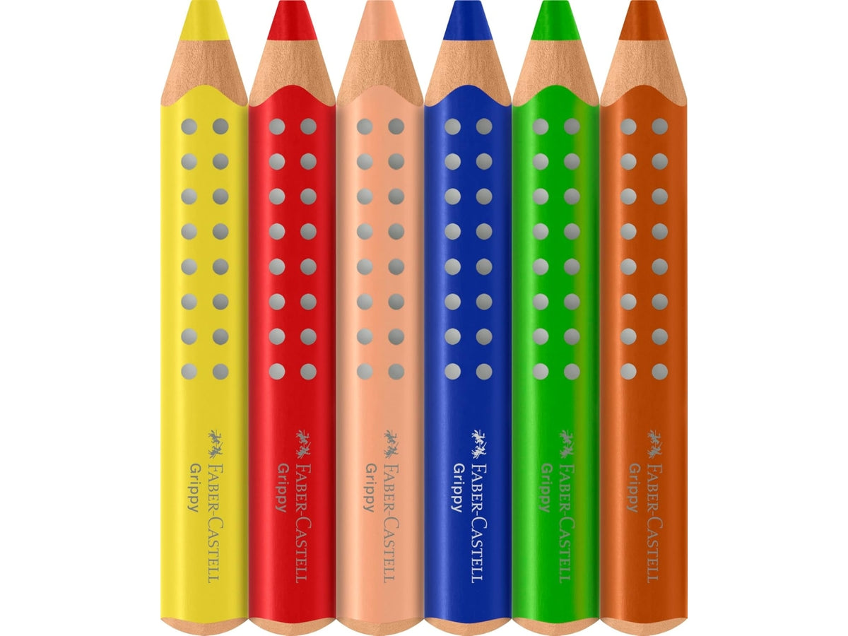 Set di 6 pastelli Jumbo grippy con temperino