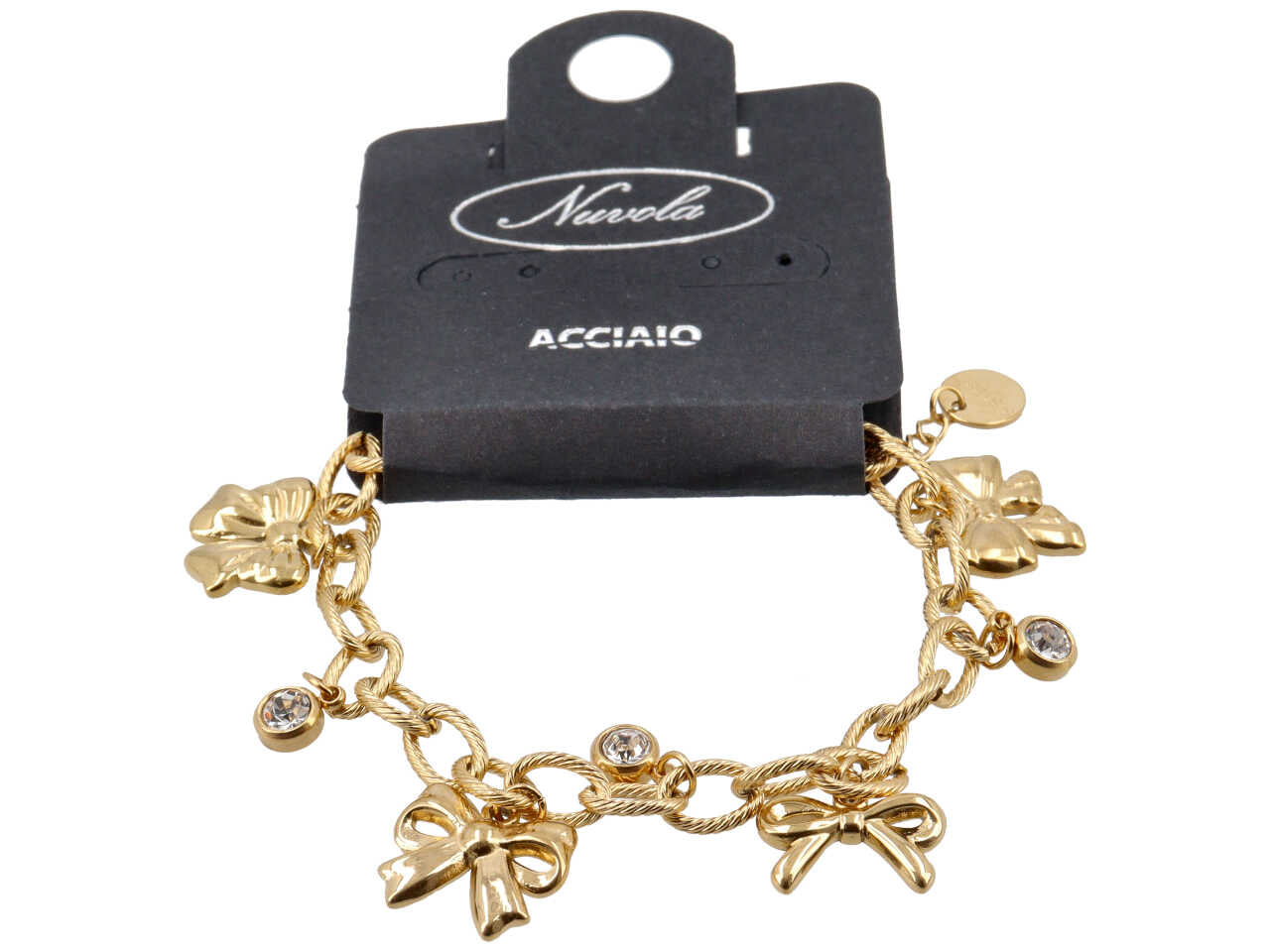 BRACCIALE CHARME FIOCCHETTI E PUNTO LUCE ORO