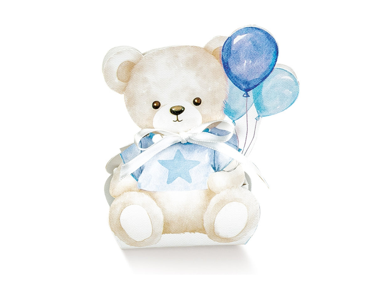 Scatola orsetto palloncino 6x4,5x11cm azzurro