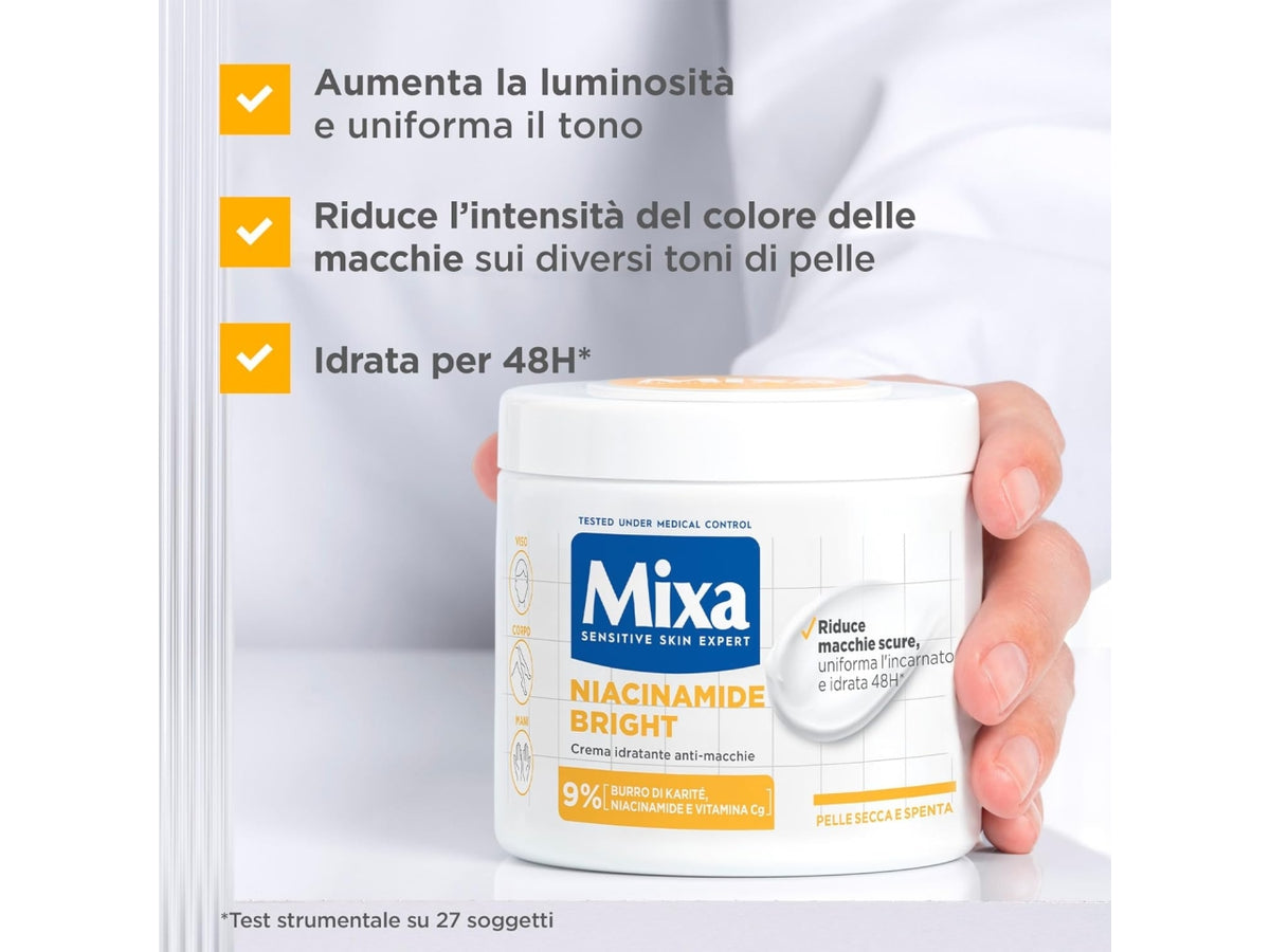MIXA NIACINAMIDE CREMA IDRATANTE ANTI-MACCHIE PER PELLI SECCHE E SPENTE 400ML