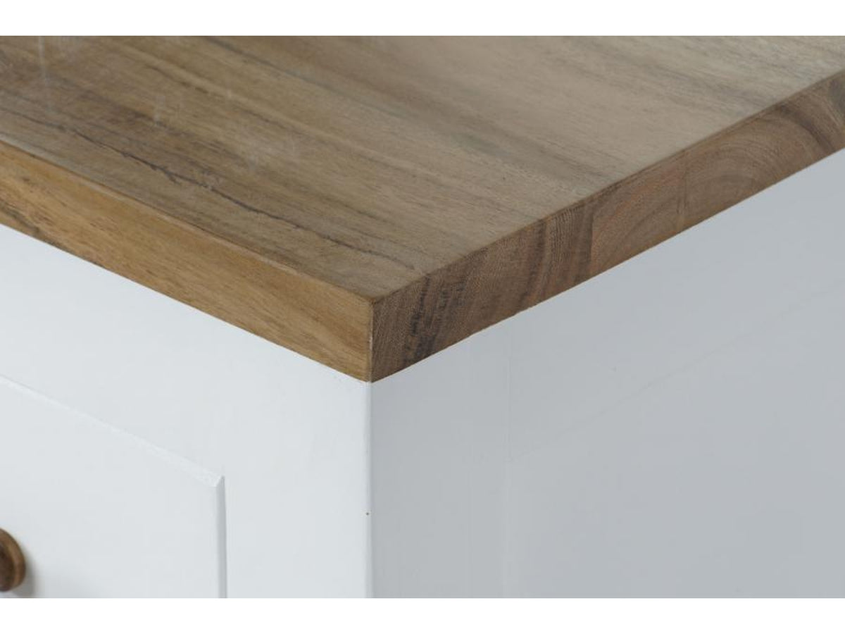Mobile tv mango acacia 125x40x50cm di colore bianco