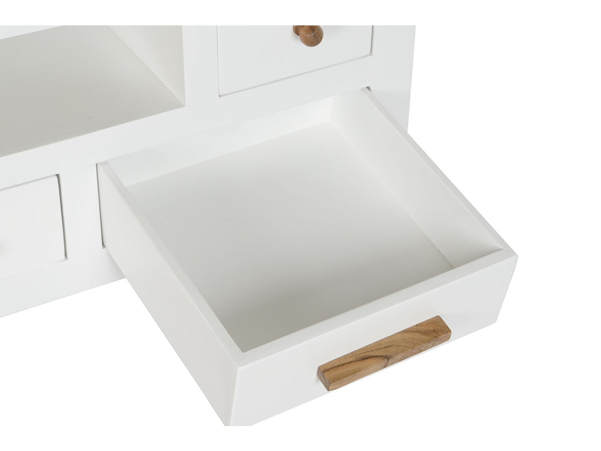 Mobile tv mango acacia 125x40x50cm di colore bianco