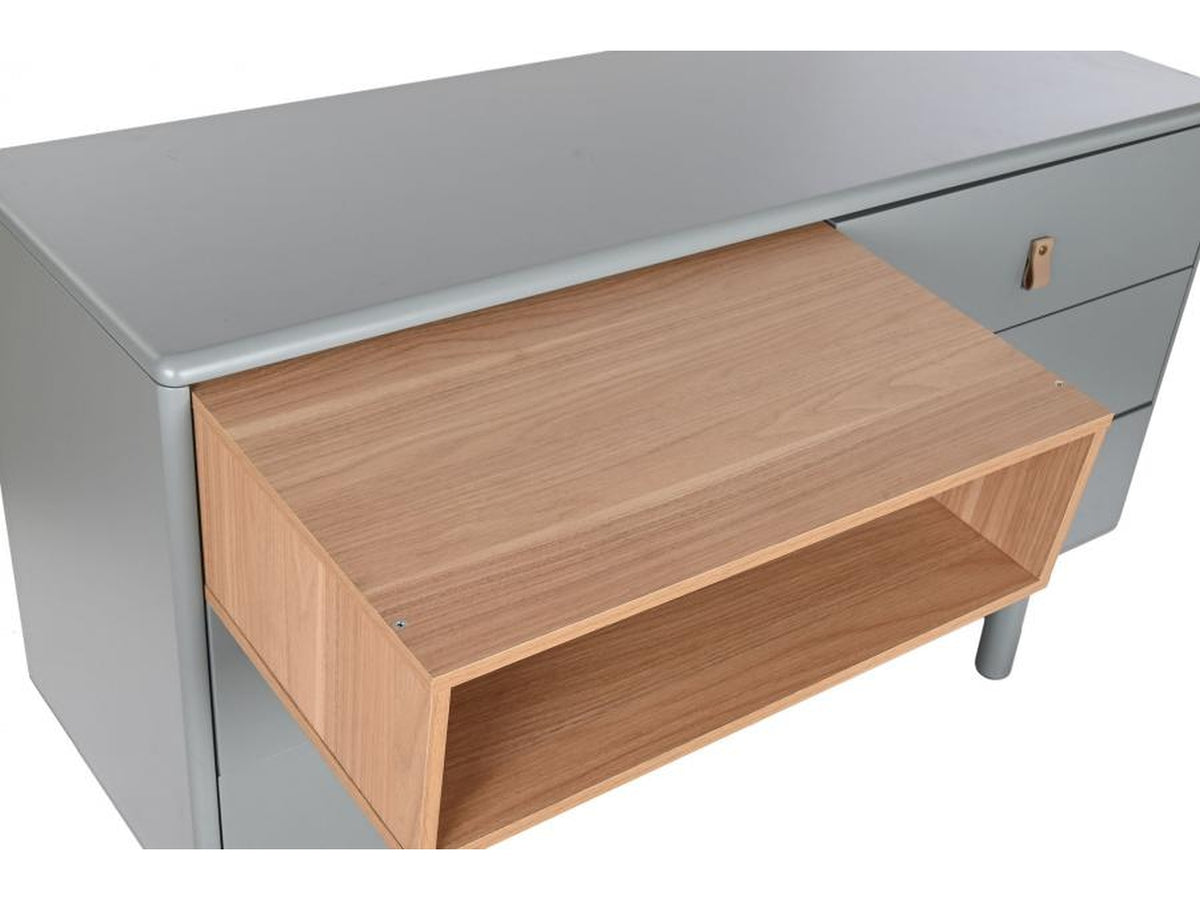 Mobile 5 cassetti 120x40x75cm di colore grigio