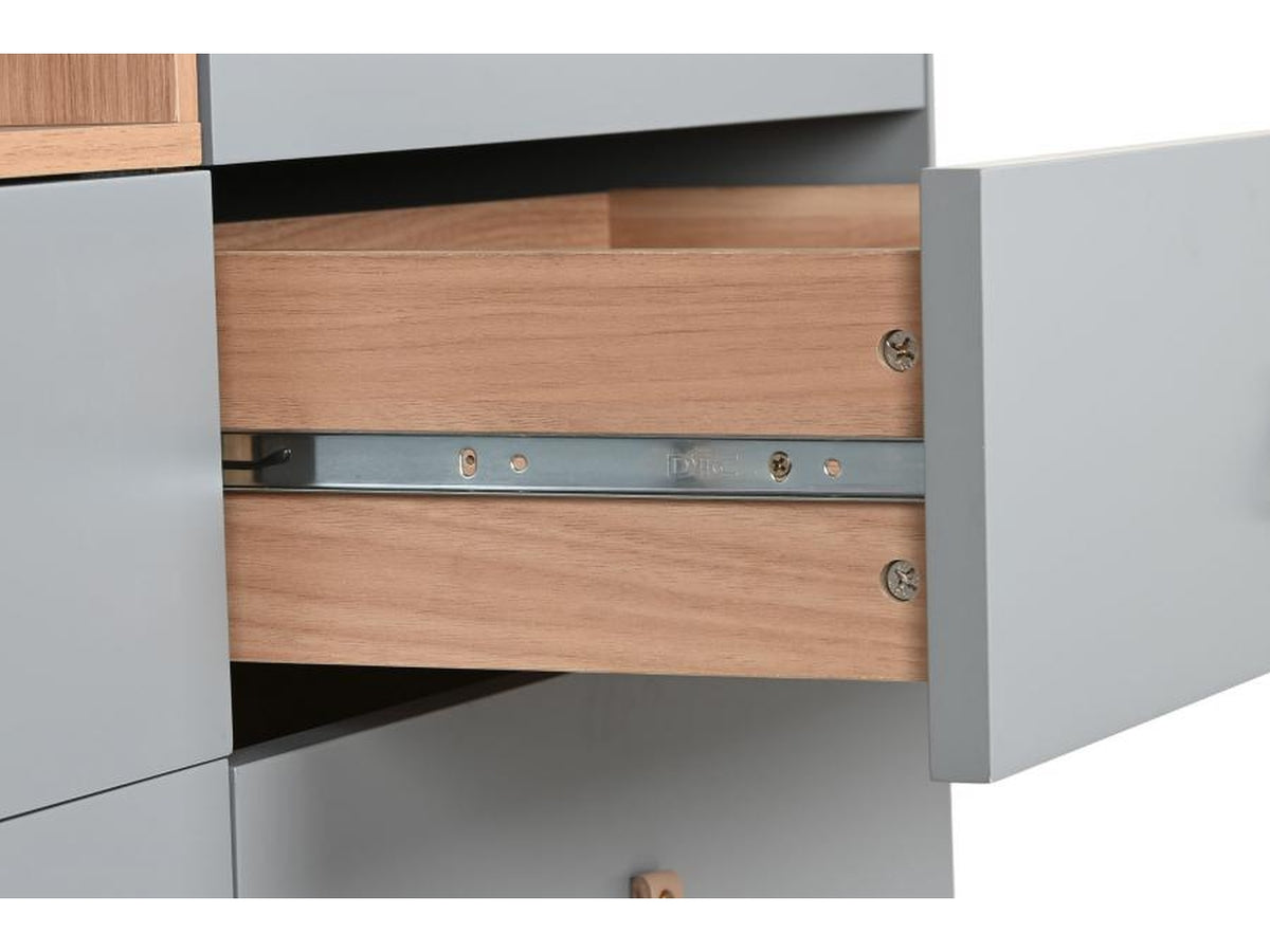 Mobile 5 cassetti 120x40x75cm di colore grigio
