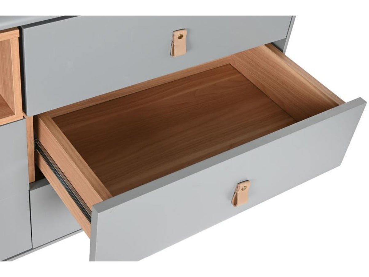 Mobile 5 cassetti 120x40x75cm di colore grigio