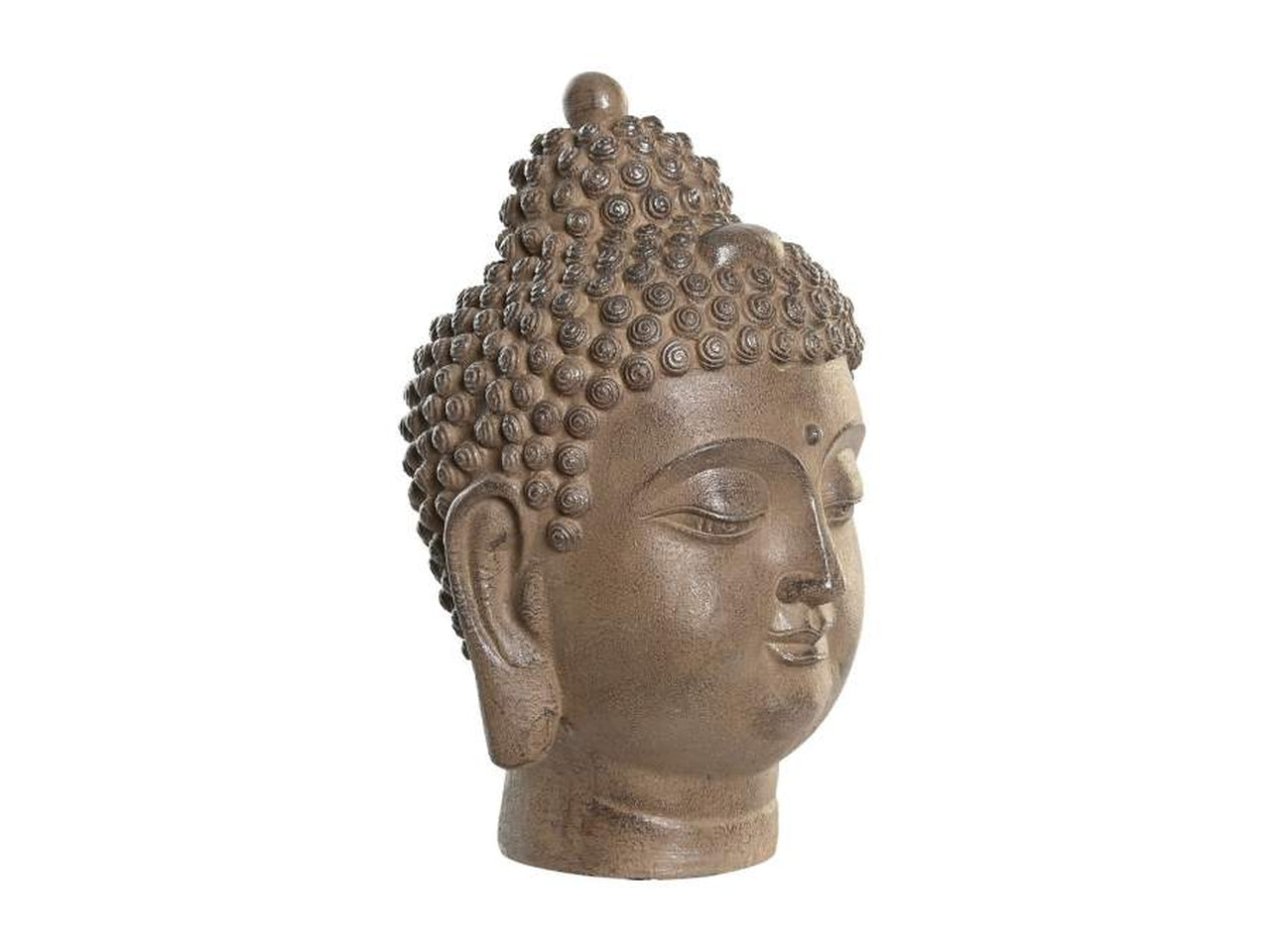 Testa budda resina 16x16x25,5cm di colore marrone