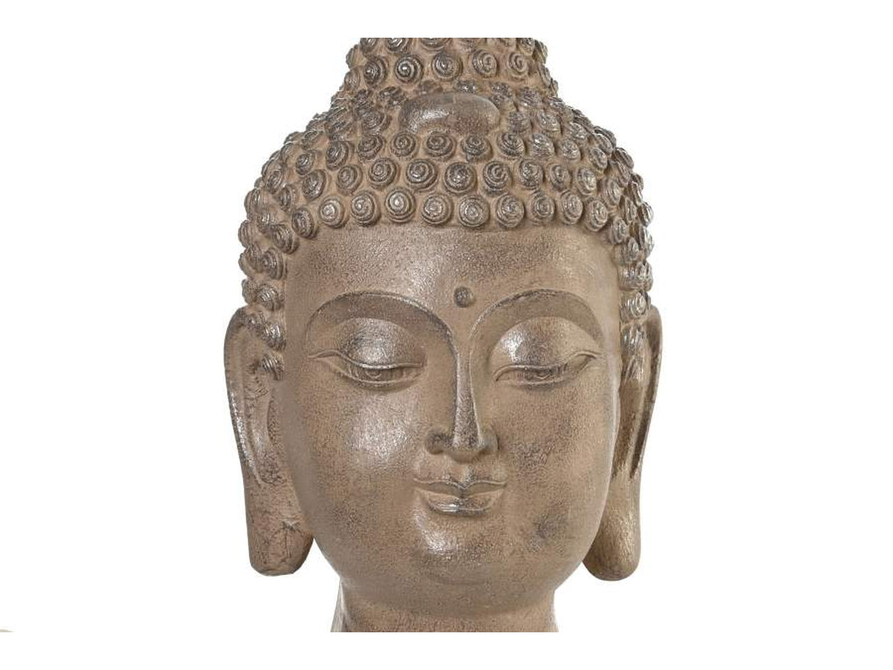 Testa budda resina 16x16x25,5cm di colore marrone