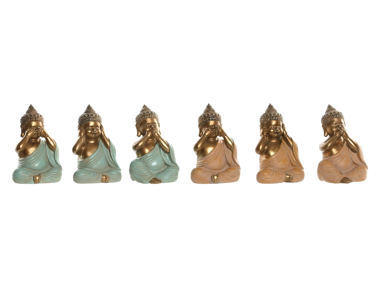 Statua budda  11x9x17cm in resina in 6 modelli assortiti
