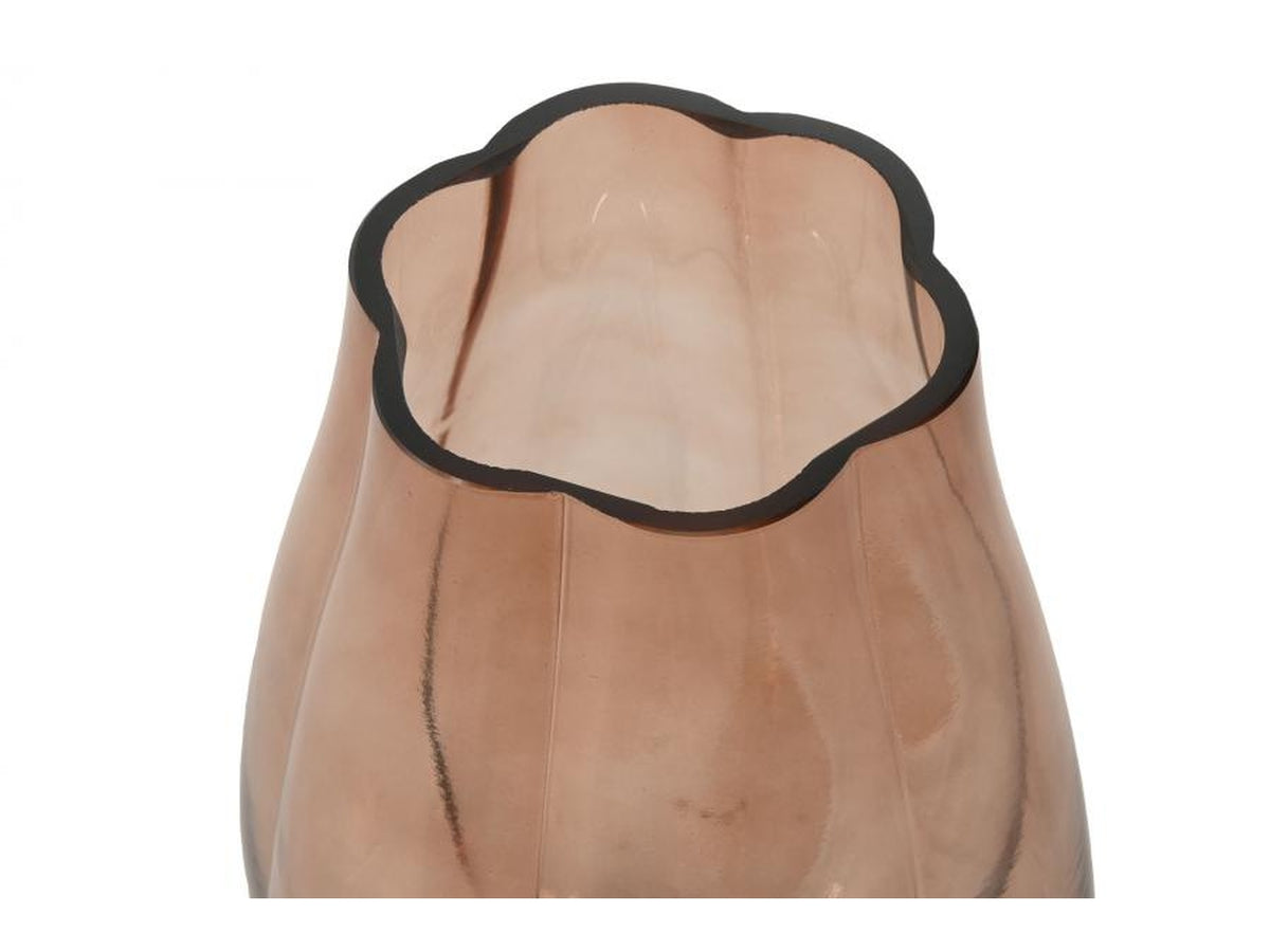 Vaso in cristallo 16x16x26cm di colore arancia
