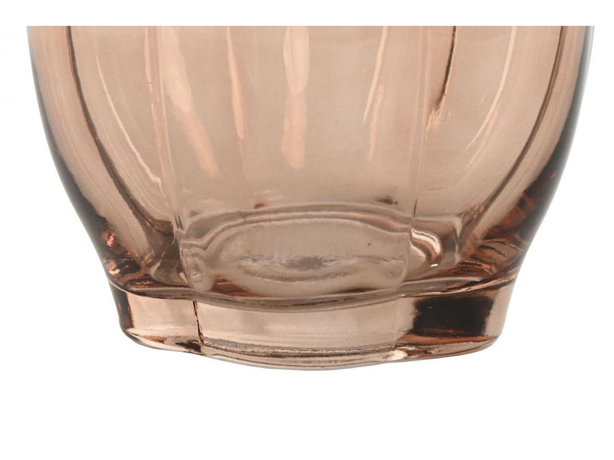 Vaso in cristallo 16x16x26cm di colore arancia