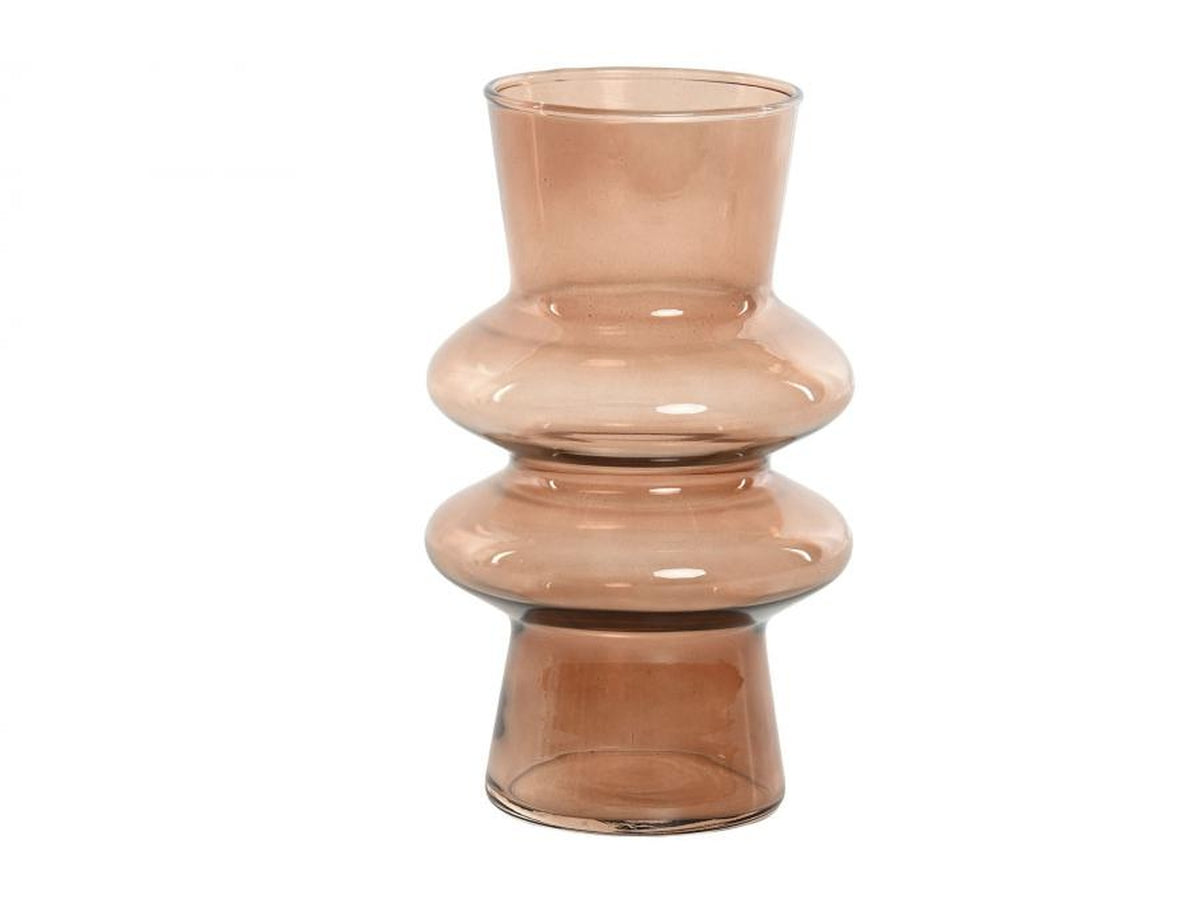 Vaso in cristallo 11,5x11,5x19,5cm di colore arancia