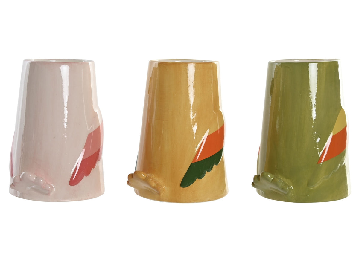 Vaso in ceramica uccello 19x16x22cm in 3 modelli assortiti