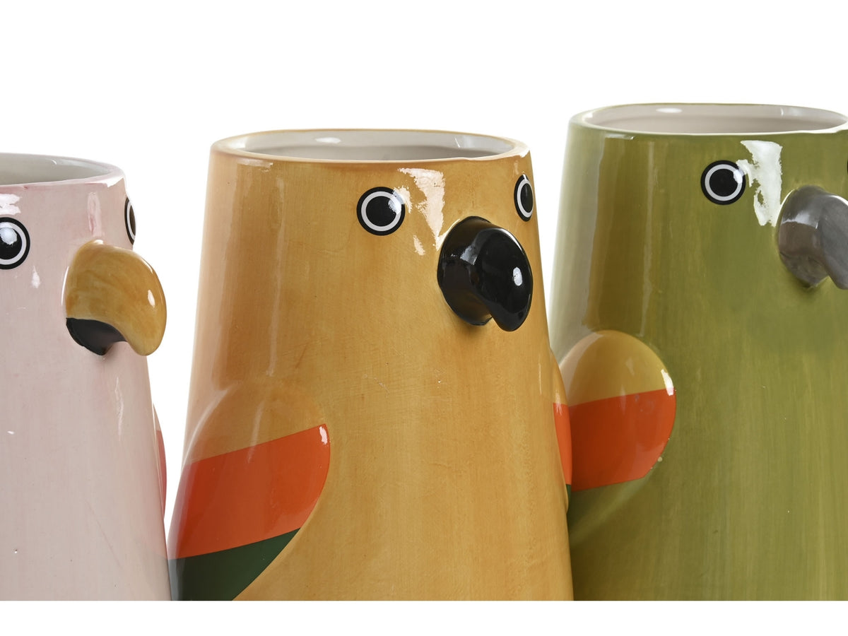 Vaso in ceramica uccello 19x16x22cm in 3 modelli assortiti