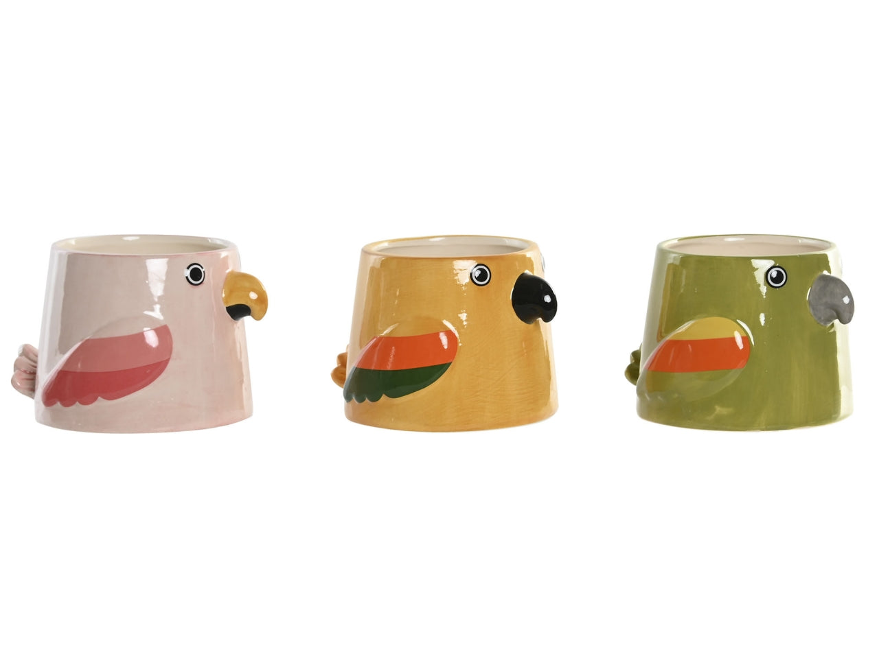 Fioriera in ceramica uccello 19x16x12cm in 3 modelli assortiti