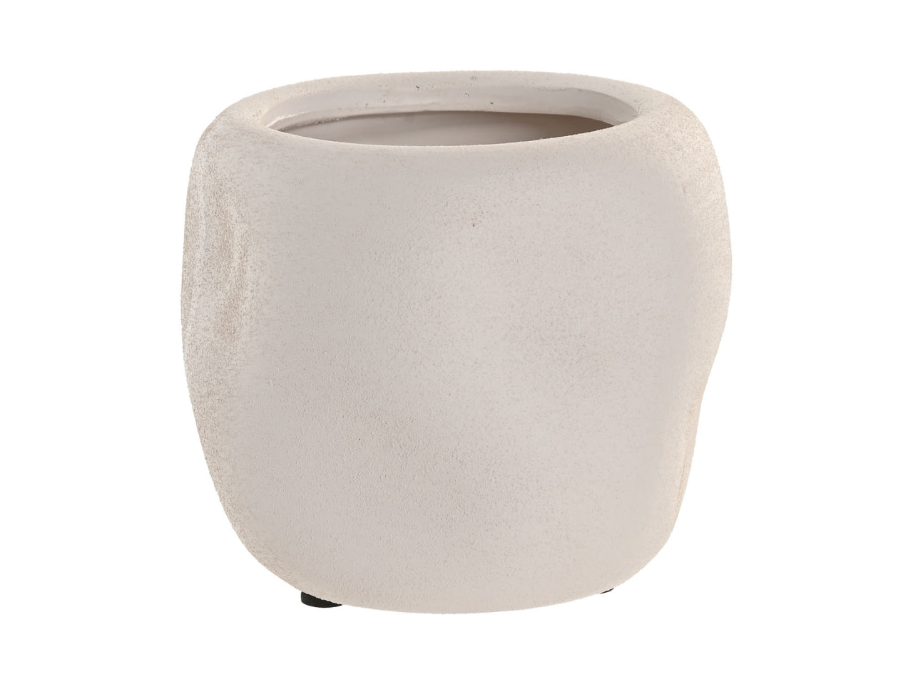 Fioriera in ceramica organico crudo 14x14x12cm